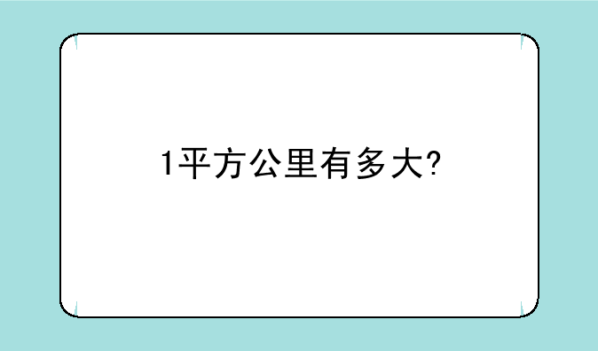 1平方公里有多大?
