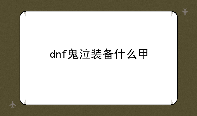 dnf鬼泣装备什么甲