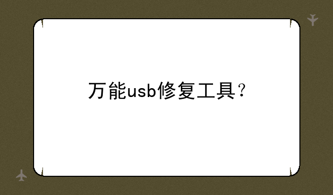 万能usb修复工具？