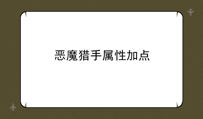 恶魔猎手属性加点
