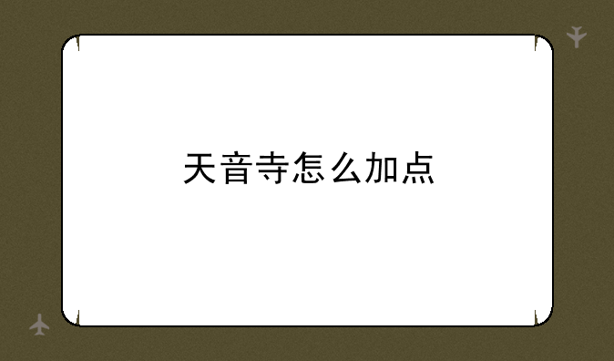 天音寺怎么加点