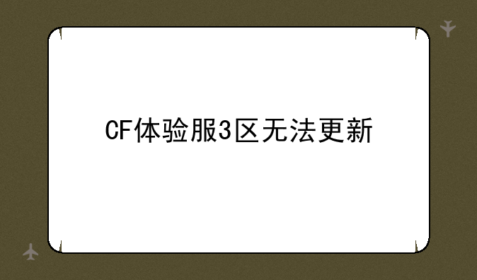 CF体验服3区无法更新