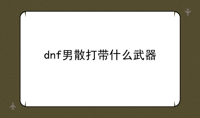 dnf男散打带什么武器