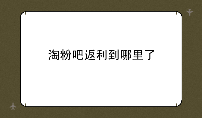 淘粉吧返利到哪里了