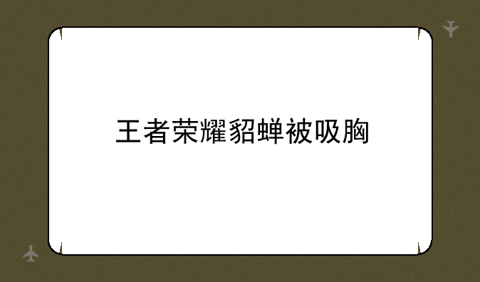 王者荣耀貂蝉被吸胸