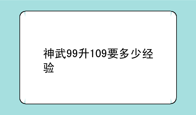 神武99升109要多少经验