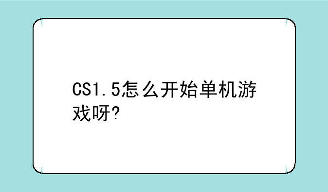 CS1.5怎么开始单机游戏呀?