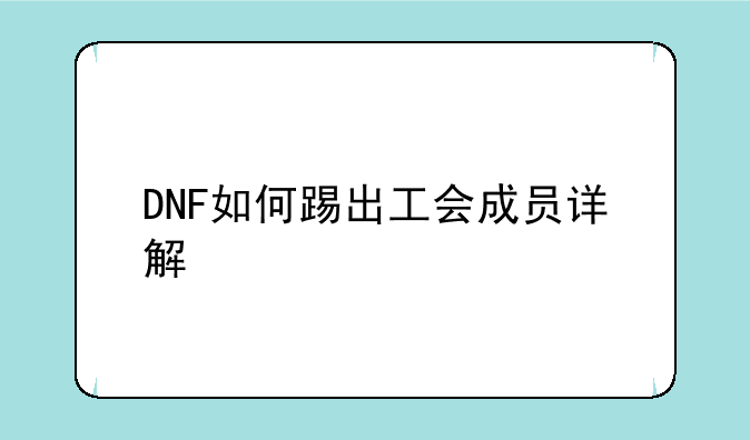 DNF如何踢出工会成员详解
