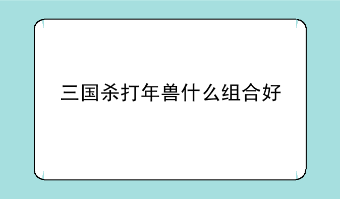 三国杀打年兽什么组合好