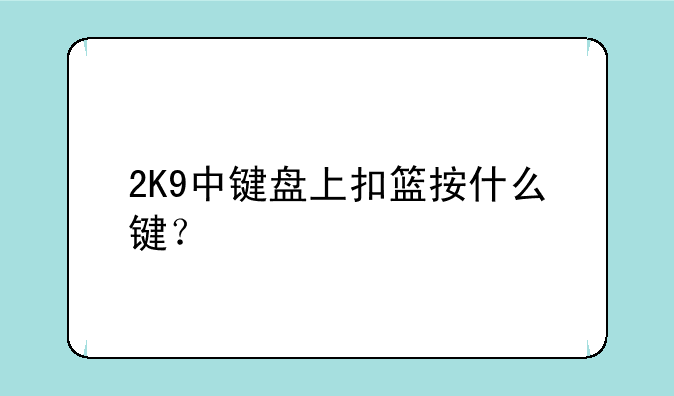 2K9中键盘上扣篮按什么键？