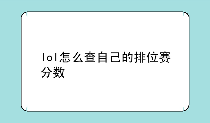 lol怎么查自己的排位赛分数