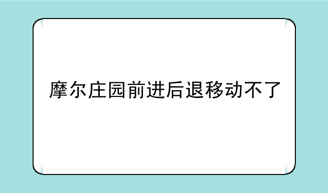 摩尔庄园前进后退移动不了