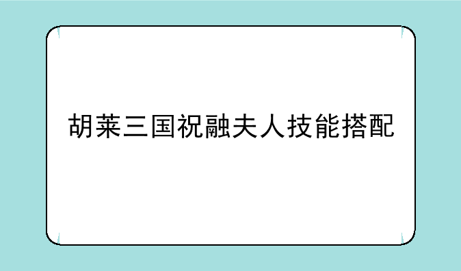 胡莱三国祝融夫人技能搭配