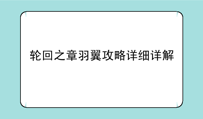 轮回之章羽翼攻略详细详解