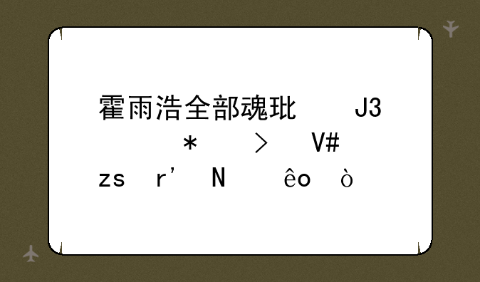 霍雨浩全部魂环和魂技及效果有哪些？