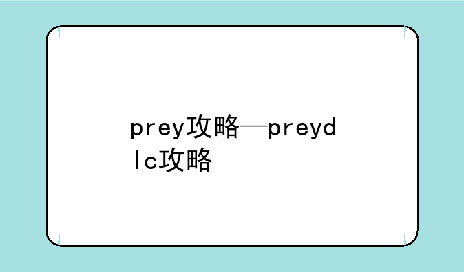 prey攻略—preydlc攻略