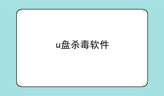 u盘杀毒软件