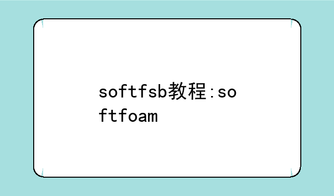 softfsb教程:softfoam+