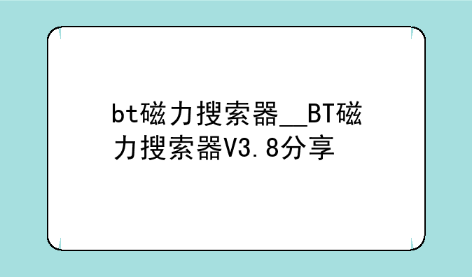 bt磁力搜索器__BT磁力搜索器V3.8分享