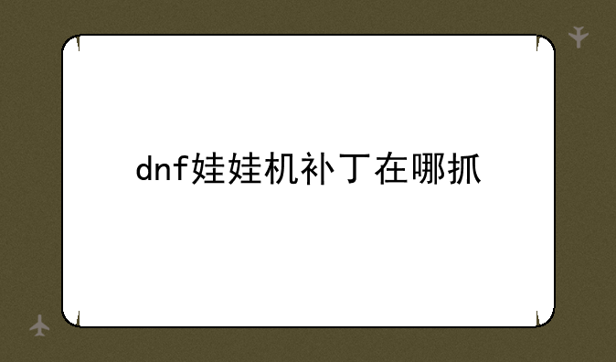 dnf娃娃机补丁在哪抓