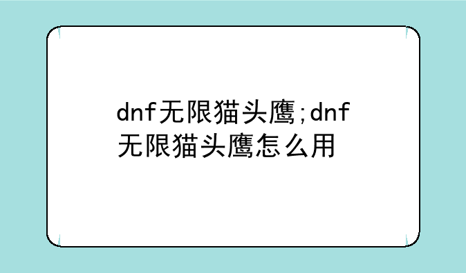 dnf无限猫头鹰;dnf无限猫头鹰怎么用