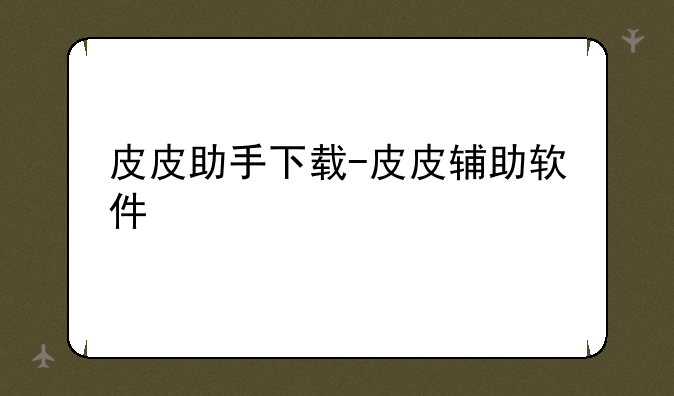 皮皮助手下载-皮皮辅助软件