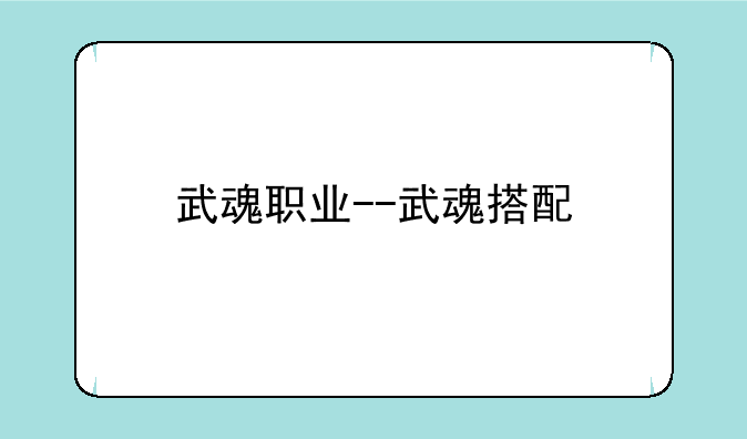 武魂职业--武魂搭配