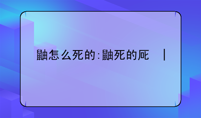 鼬怎么死的:鼬死的原因