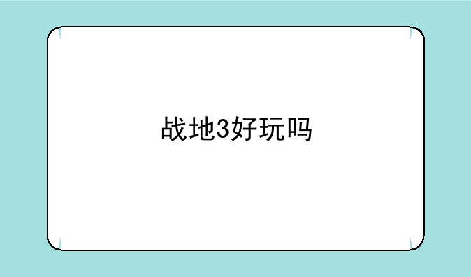 战地3好玩吗